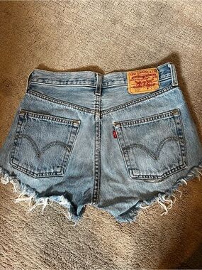 Levi's Light Blue High-Rise Denim Cutoff Shorts